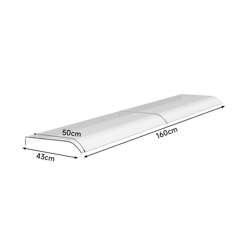 Transparent Window Door Awning Canopy 50cm Arc Living and Home 200 cm