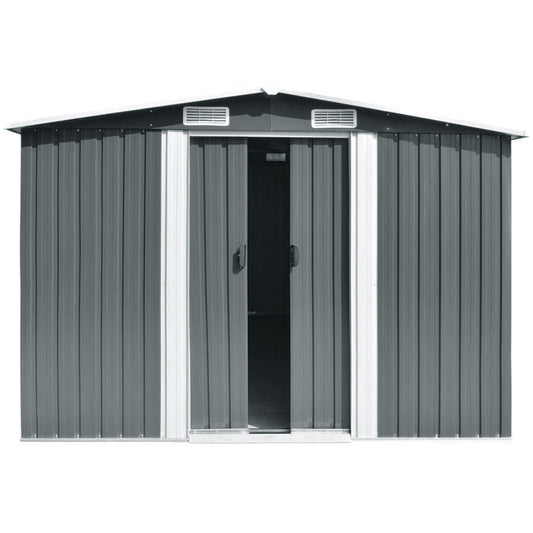 377CM Wide Steel Garden Storage Shed with Gabled Roof Top