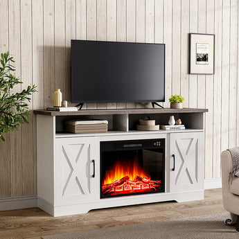 Recessed Electric Fireplace Suite with TV Stand