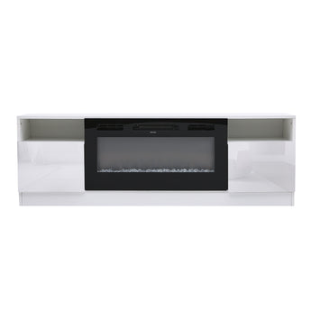 36 Inch TV Stand Electric Fireplace Suite with Flame and Lighting Colours Setting