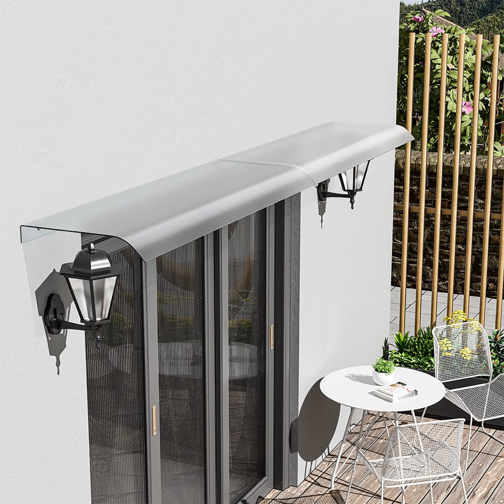 Frosted Window Door Awning Canopy 40cm Arc Patio Awnings Living and Home