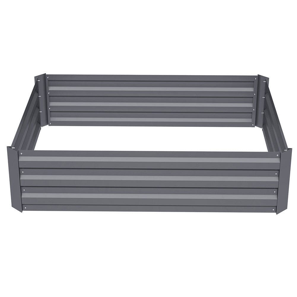 Galvanized Steel Square Raised Garden Bed Planter Box in Grey Living and Home