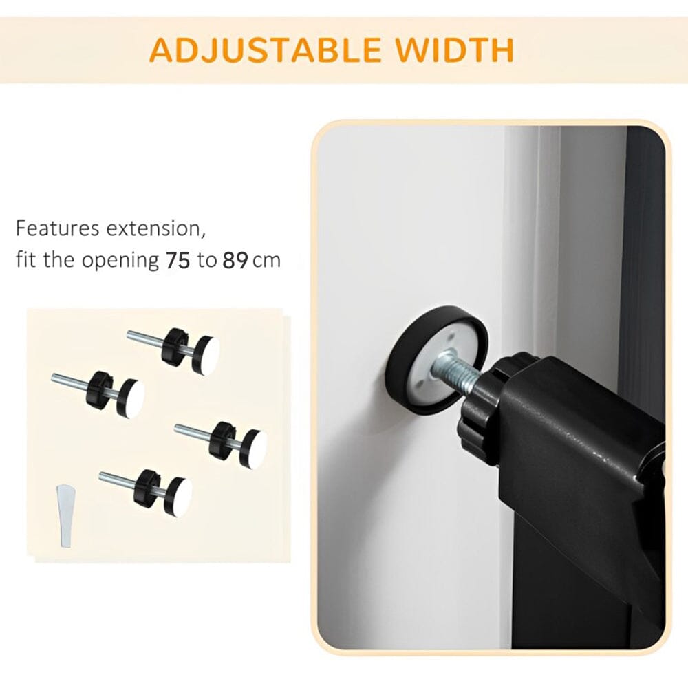 Pet Safety Gate Stair Pressure Fit with Lockable Cat Flap Pet Gates Living and Home