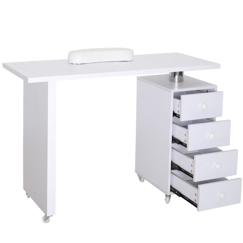 Professional Manicure Table Beauty Salon Nail Station with on Wheels 4 Drawers Dressing Tables Living and Home