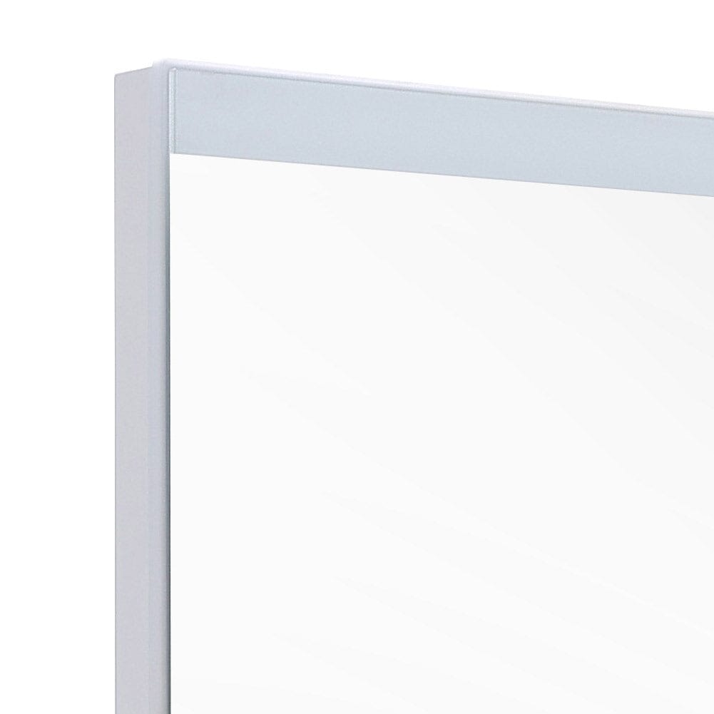 Large Rectangular Frameless Anti-Fog LED Vanity Mirror with Clock Bathroom Mirrors Living and Home