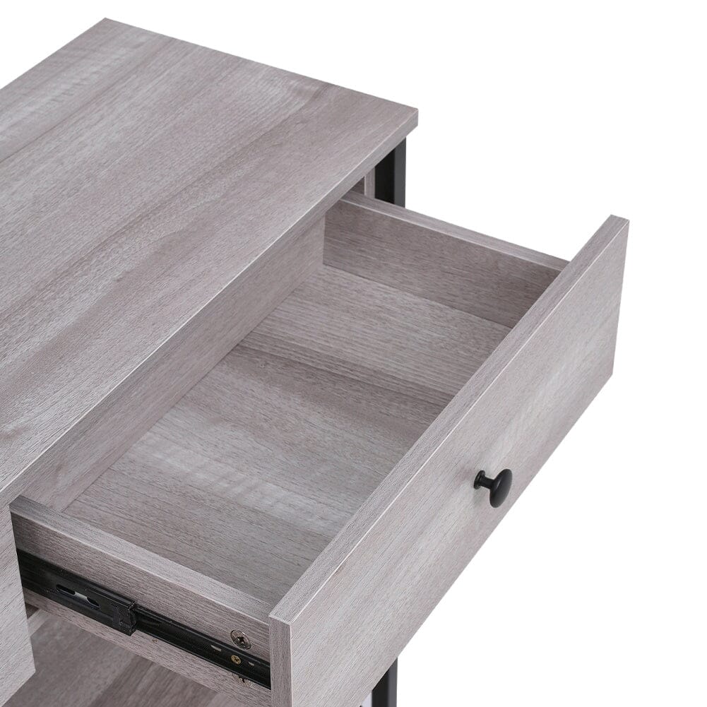 100 cm W Rustic Grey Narrow Wooden Console Table with Drawers Console Tables Living and Home