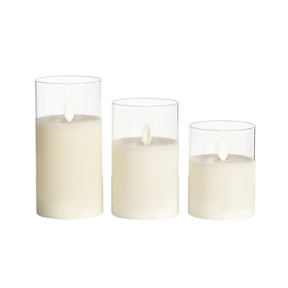 Luxe LED Flickering Flame Candle Set with Remote Living and Home