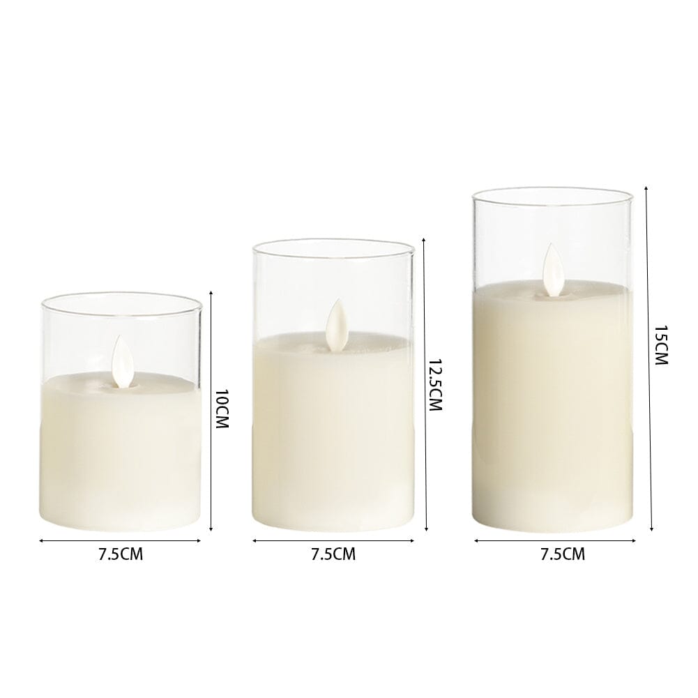 Luxe LED Flickering Flame Candle Set with Remote Living and Home