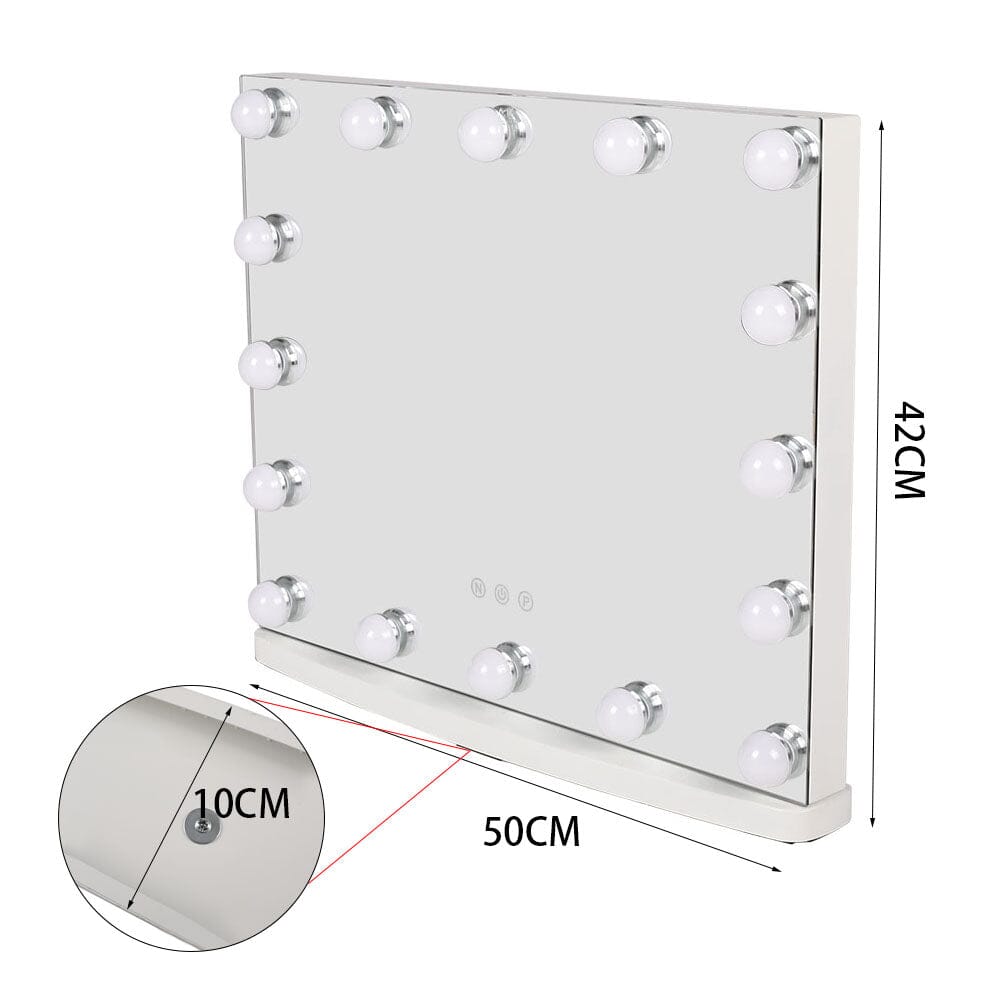 50cm W Rectangle Hollywood LED Lighted Cosmetic Mirror LED Make Up Mirrors Living and Home