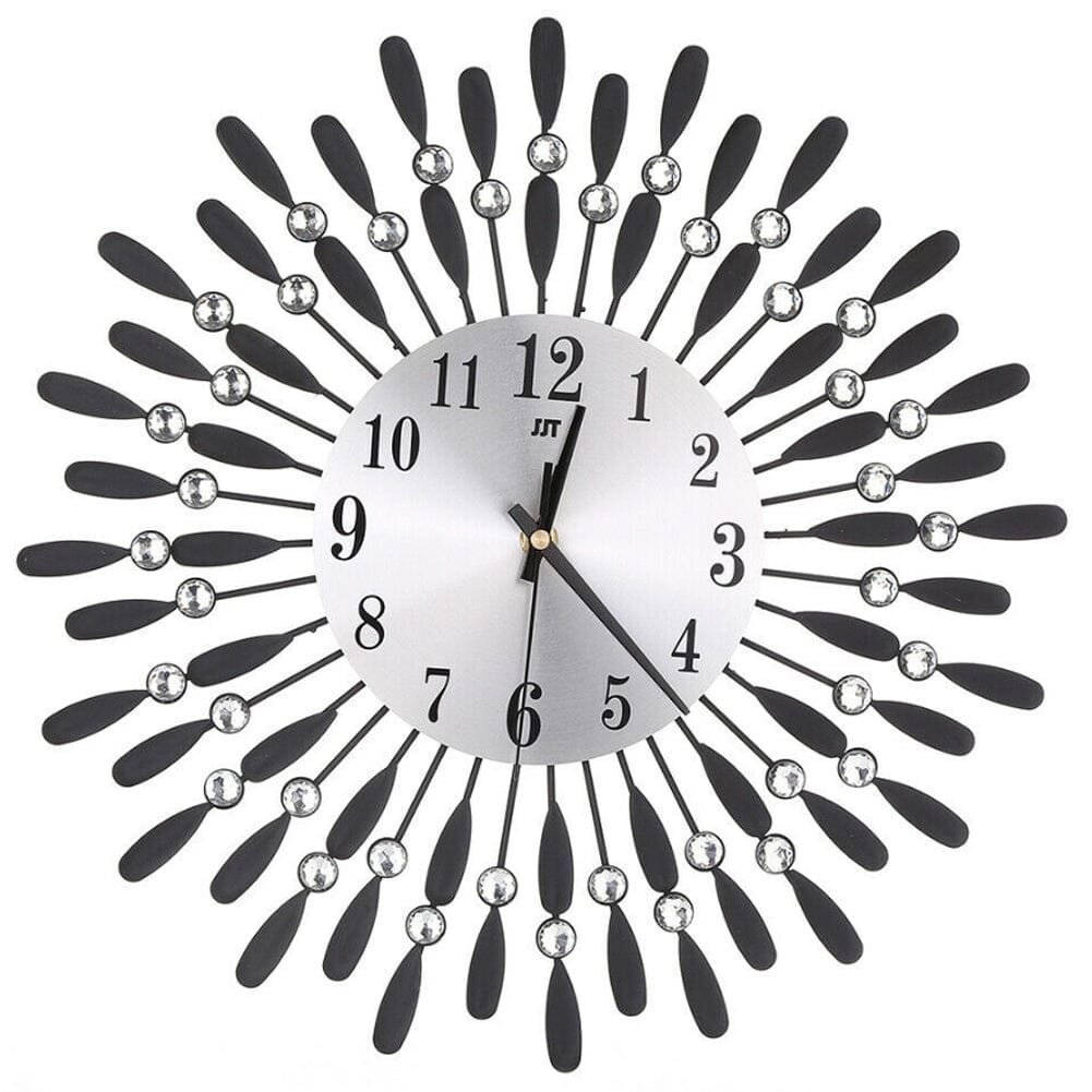 3D Silent Drop Shape Metal Wall Clock with Crystal Wall Decoration Wall Clocks Living and Home