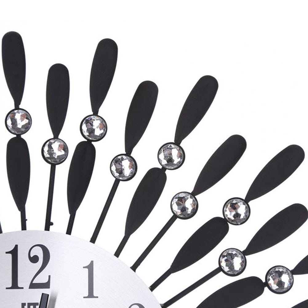 3D Silent Drop Shape Metal Wall Clock with Crystal Wall Decoration Wall Clocks Living and Home