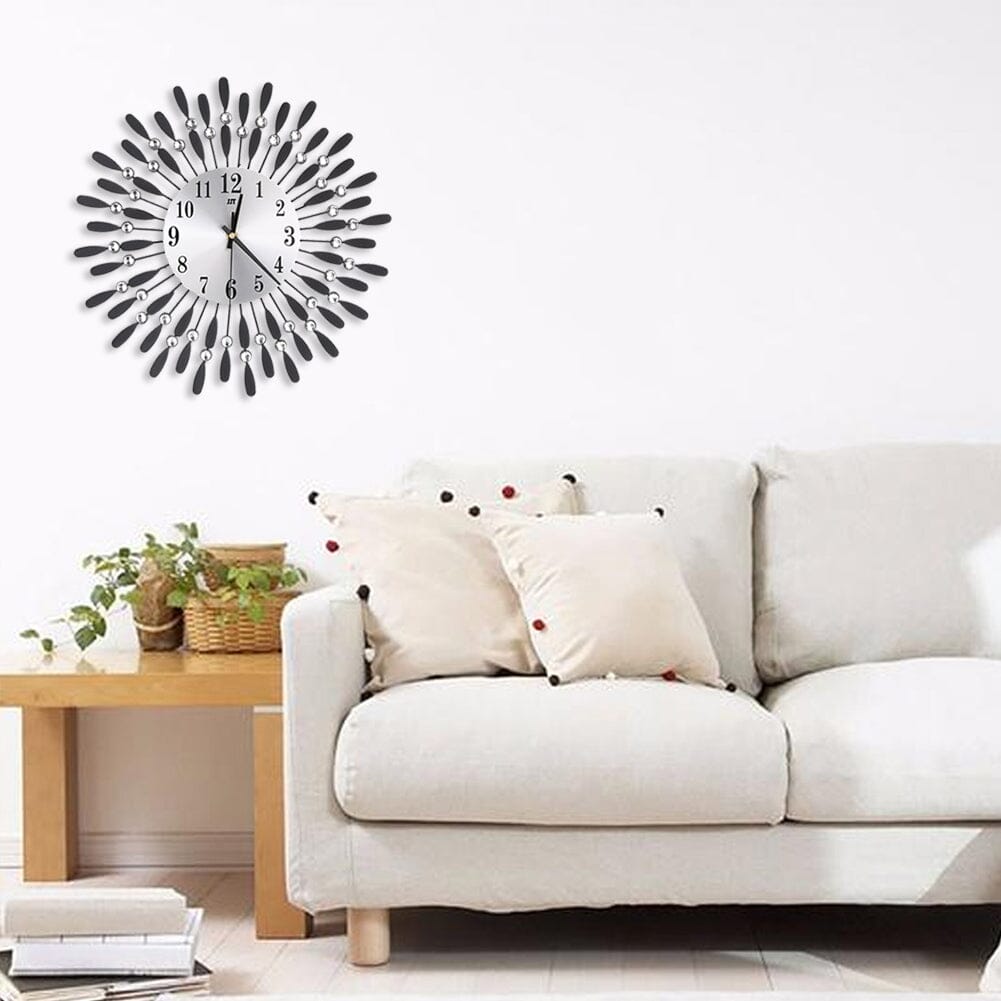 3D Silent Drop Shape Metal Wall Clock with Crystal Wall Decoration Wall Clocks Living and Home