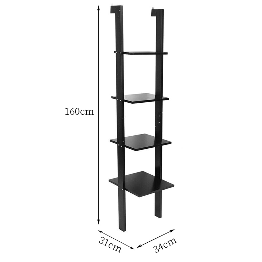 4-Tier Book Display Shelf Rustic Black Book Shelf Shelves & Racks Living and Home
