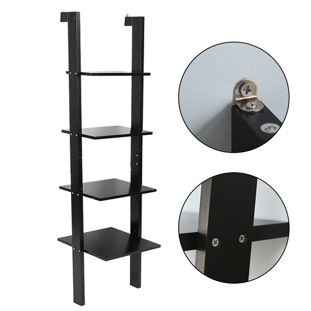 4-Tier Book Display Shelf Rustic Black Book Shelf Shelves & Racks Living and Home