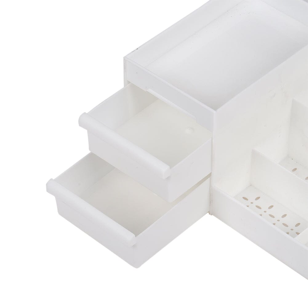 25.2cm W White Multi-Purpose Makeup Storage Box Drawers Organizer Makeup Organizers Living and Home