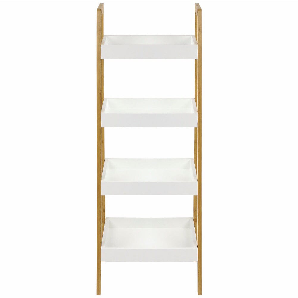 4-Tier Nordic Freestanding Wooden Ladder Shelf Storage Organizer Shelves & Racks Living and Home