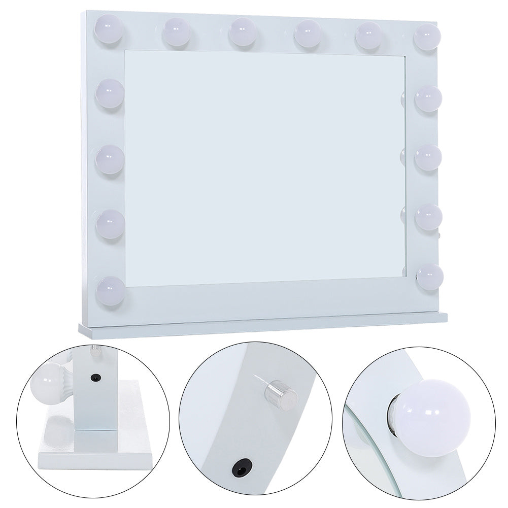 Metal Round Lighted Makeup Mirror for Tabletop Face Mirrors Living and Home