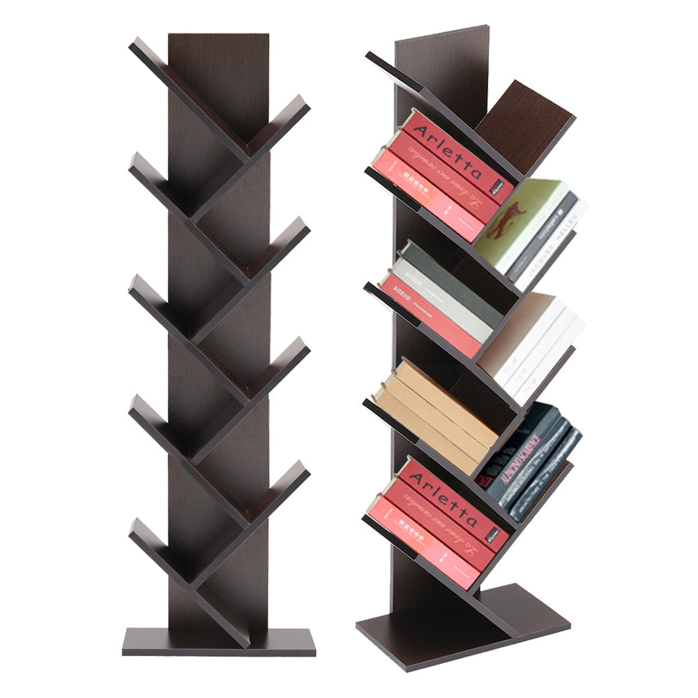 Freestanding Floor Bookshelf Wooden Tree-like Tabletop Display Shelf Shelves & Racks Living and Home