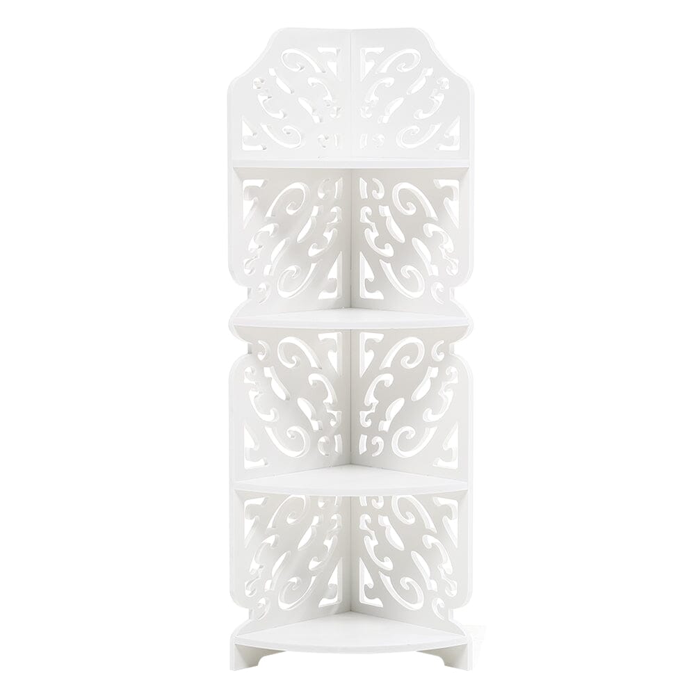 4-Tier White Corner Plant Display Stand Shelves & Racks Living and Home