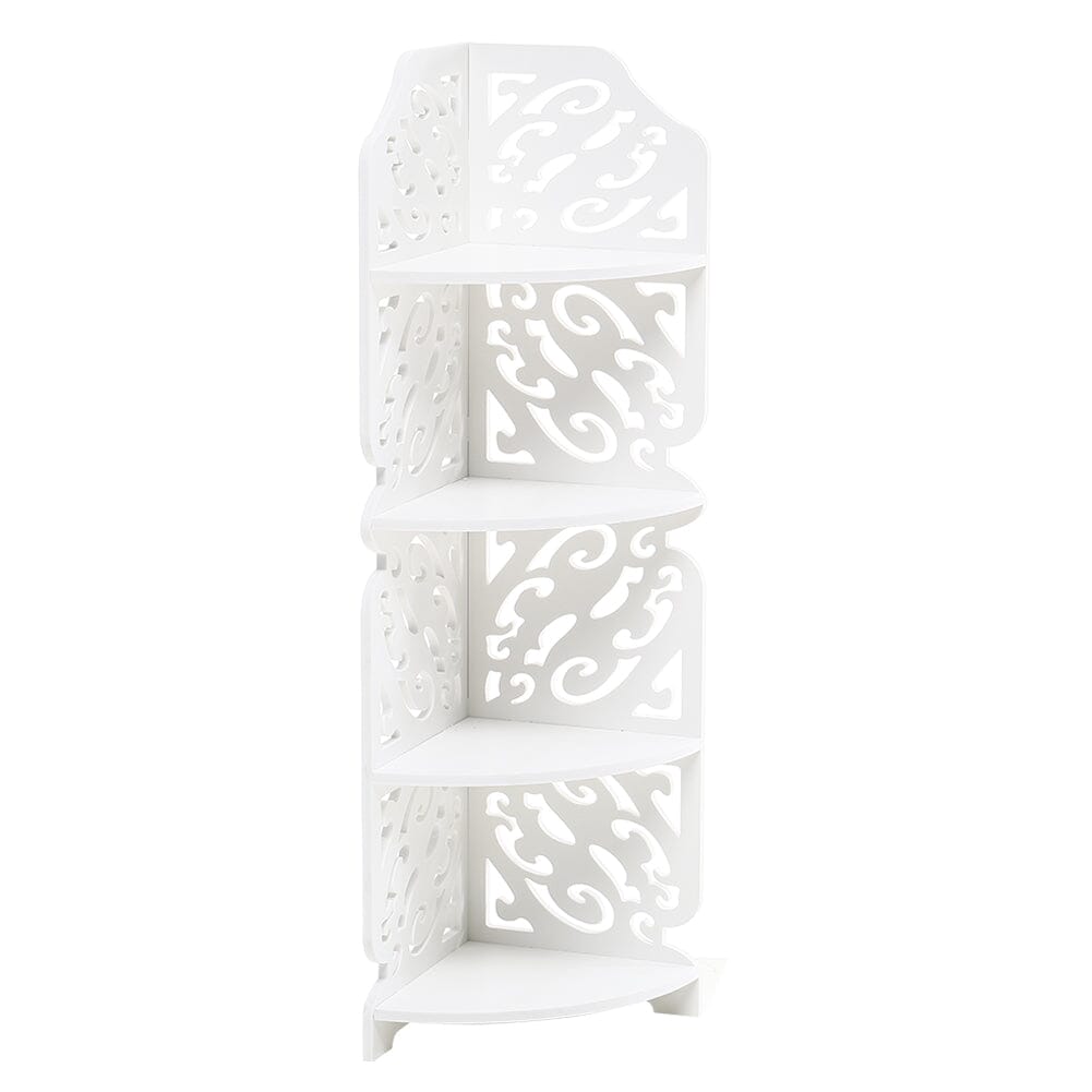 4-Tier White Corner Plant Display Stand Shelves & Racks Living and Home