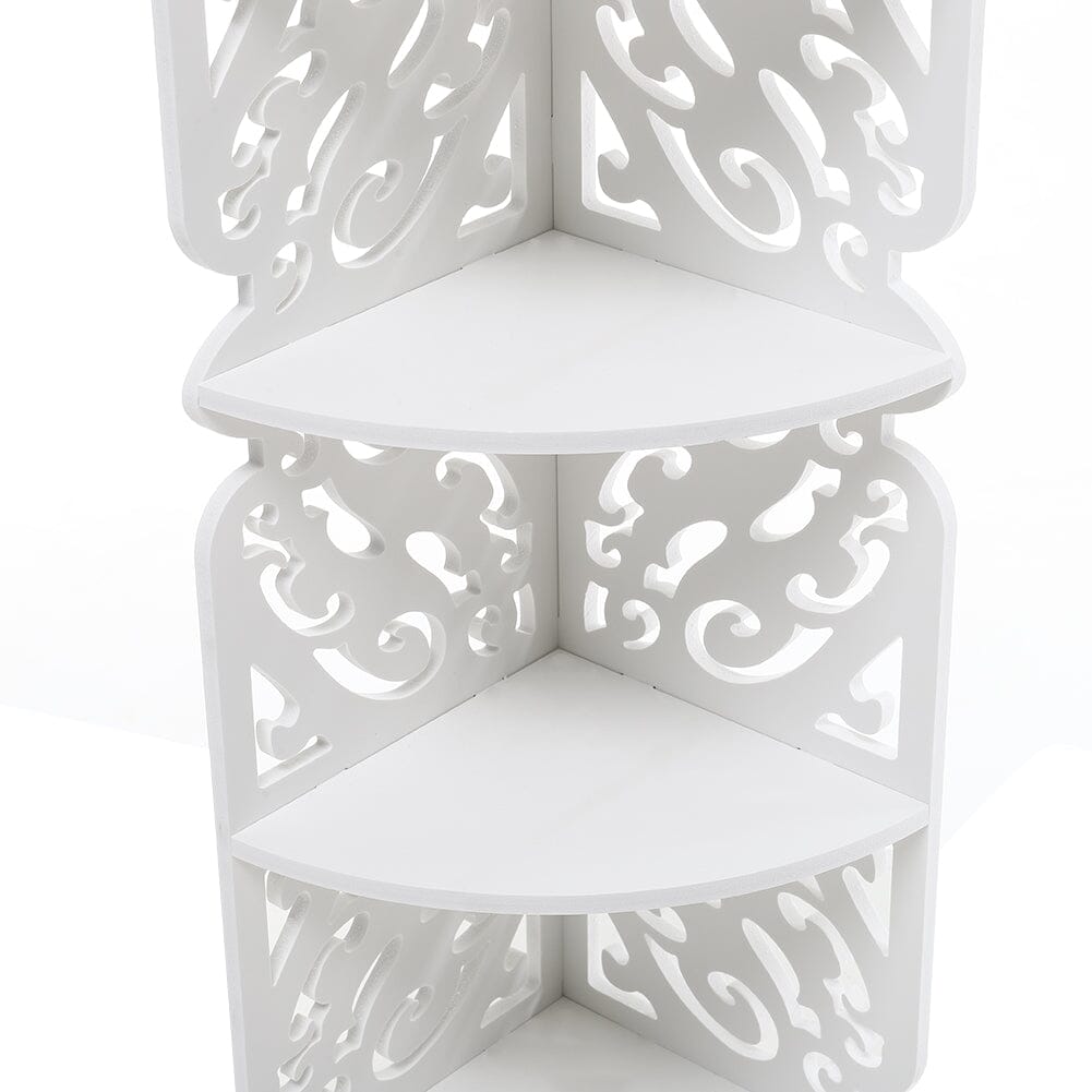 4-Tier White Corner Plant Display Stand Shelves & Racks Living and Home