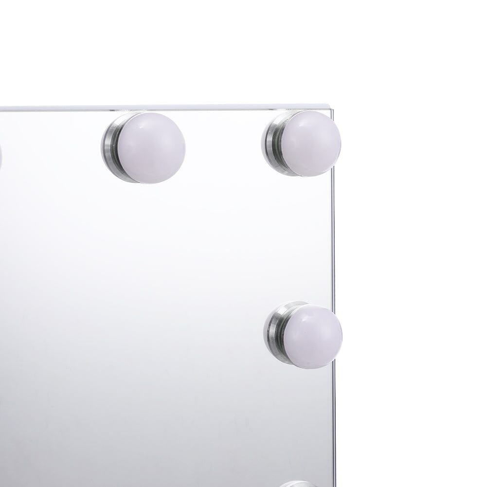 White Rectangle Tabletop Hollywood LED Vanity Mirror-58x48cm LED Make Up Mirrors Living and Home
