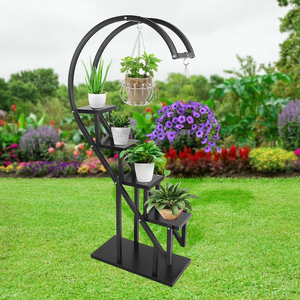 Creative Curved 4 Tier Plant Stand Bonsai Display Shelf Shelves & Racks Living and Home