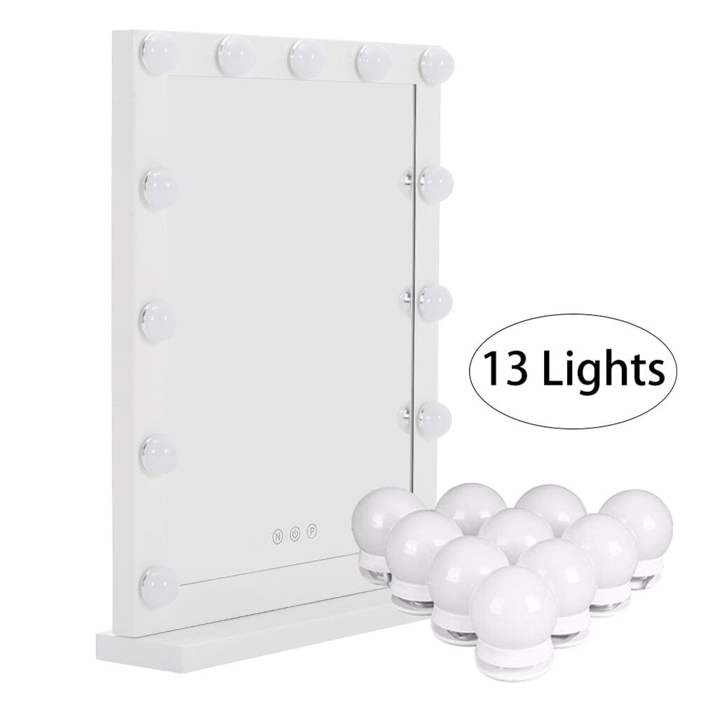 Hollywood Style Lighted Rectangular Makeup Mirror with Base LED Make Up Mirrors Living and Home
