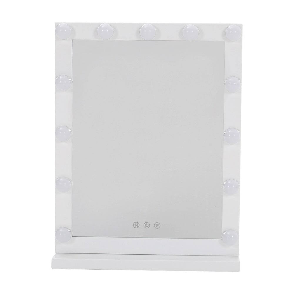 Hollywood Style Lighted Rectangular Makeup Mirror with Base LED Make Up Mirrors Living and Home