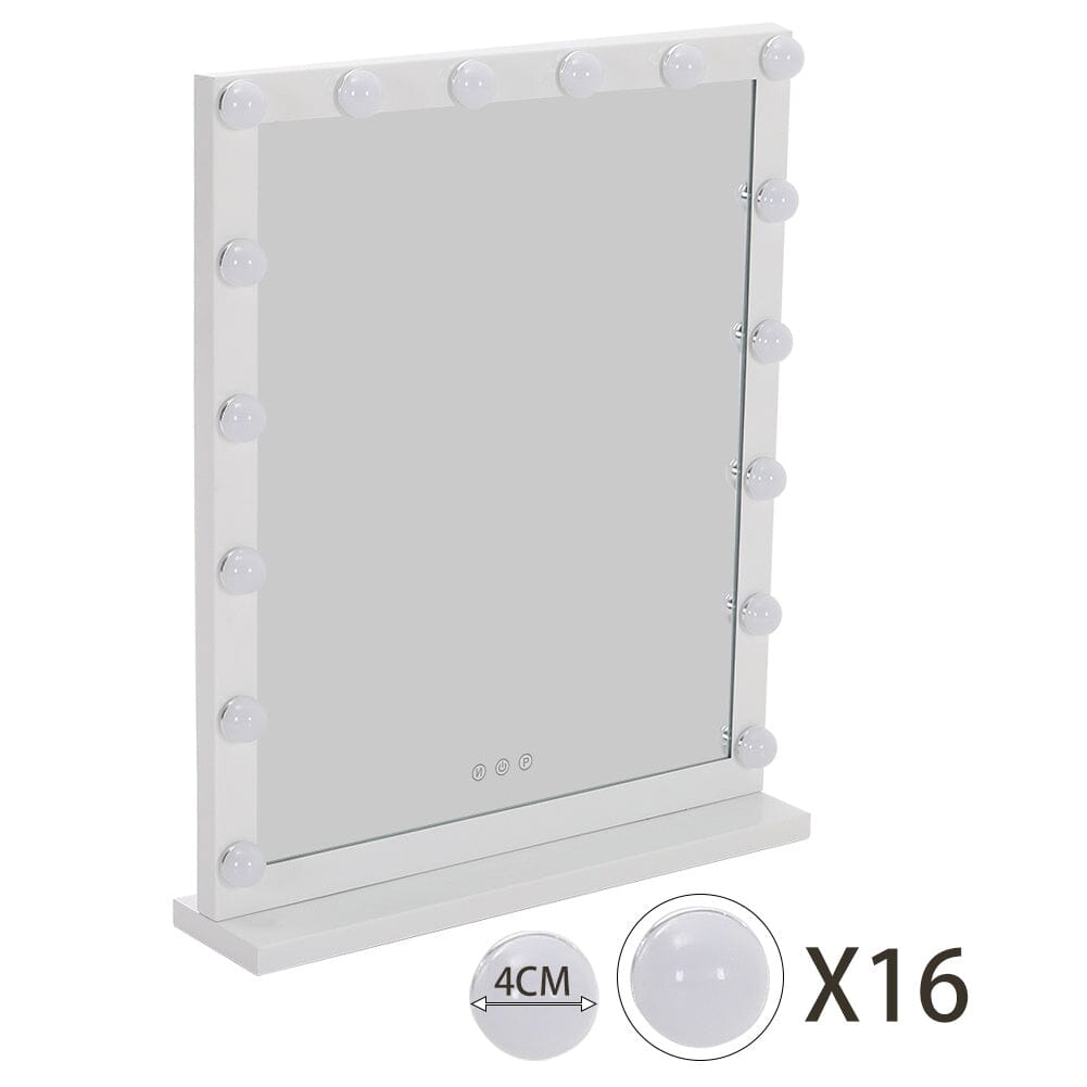 Hollywood Style Lighted Rectangular Makeup Mirror with Base LED Make Up Mirrors Living and Home