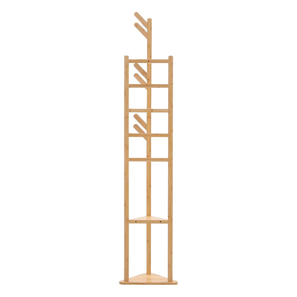 Bamboo Coat Rack Stand Coat Standing Tree for Entryway Bedroom Office Living and Home