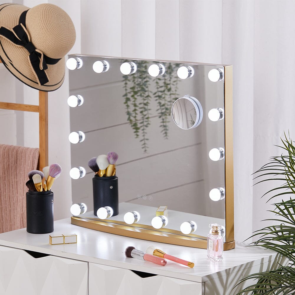 Hollywood Lighted Rectangle LED Metal Makeup Mirror Living and Home