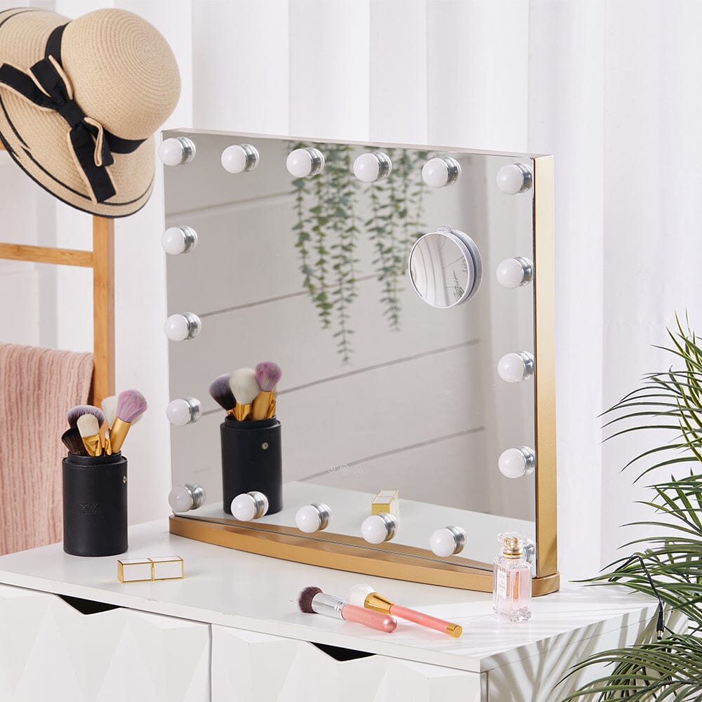 Hollywood Lighted Rectangle LED Metal Makeup Mirror Living and Home