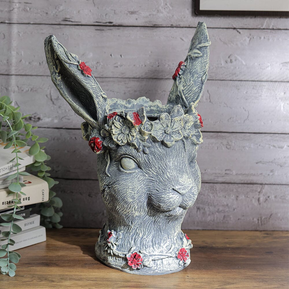 Resin Animal Bunny Rabbit Statue Hare Figurine Ornament Living and Home