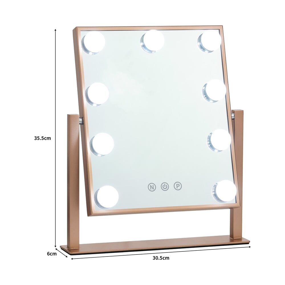 Adjustable LED Hollywood Vanity Mirror Touch Screen Control Rose Gold LED Make Up Mirrors Living and Home