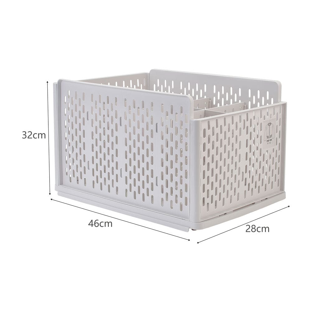 Plastic Stackable Clothes Storage Basket Drawer Organizer Shelves & Racks Living and Home