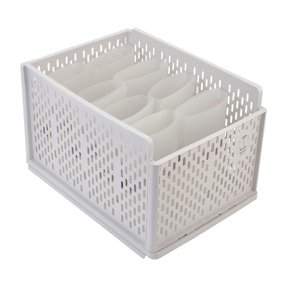 Plastic Stackable Clothes Storage Basket Drawer Organizer with Shirt Folders Shelves & Racks Living and Home