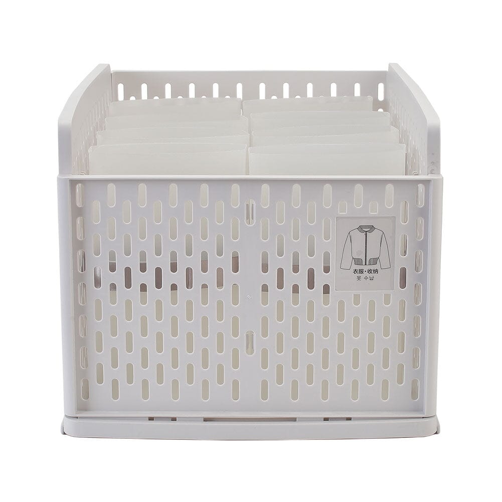 Plastic Stackable Clothes Storage Basket Drawer Organizer with Shirt Folders Shelves & Racks Living and Home