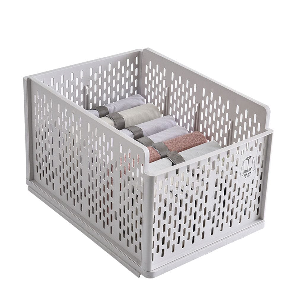 Plastic Stackable Clothes Storage Basket Drawer Organizer with Shirt Folders Shelves & Racks Living and Home