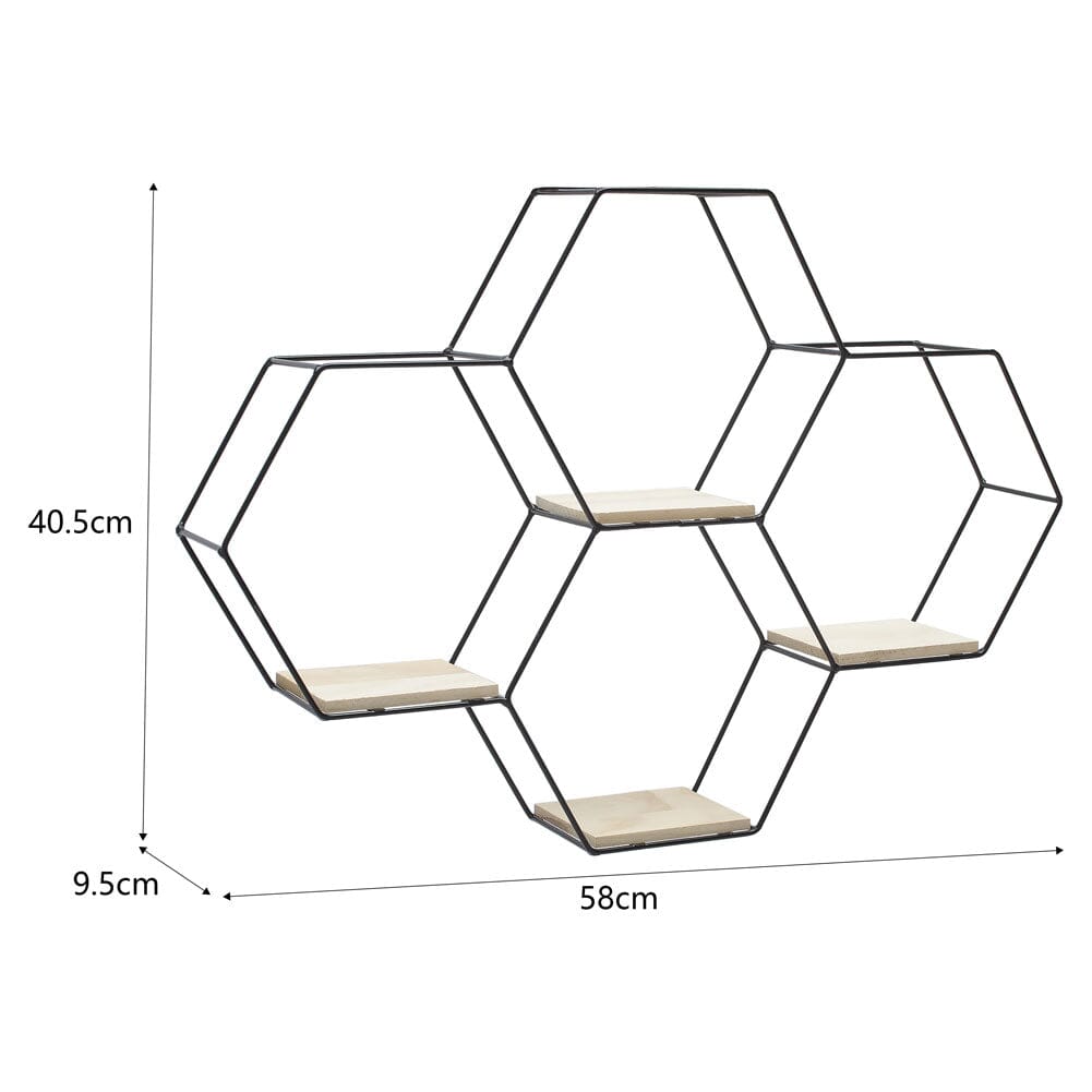 3 Style Diy Hexagonal Wall Shelf Storage Wall Shelves Living and Home