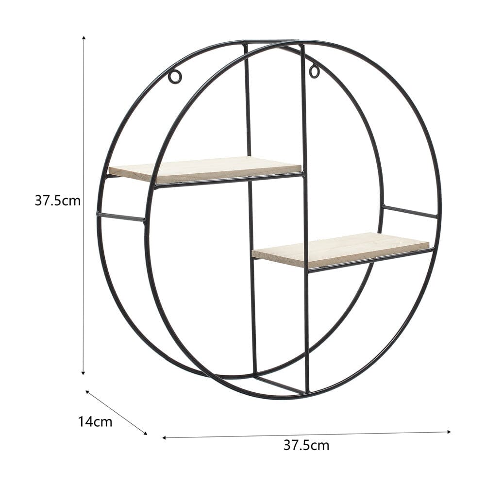 2 Style Modern Round Floating Decorative Wall Shelf Wall Shelves Living and Home