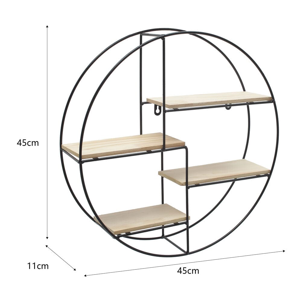 2 Style Modern Round Floating Decorative Wall Shelf Wall Shelves Living and Home