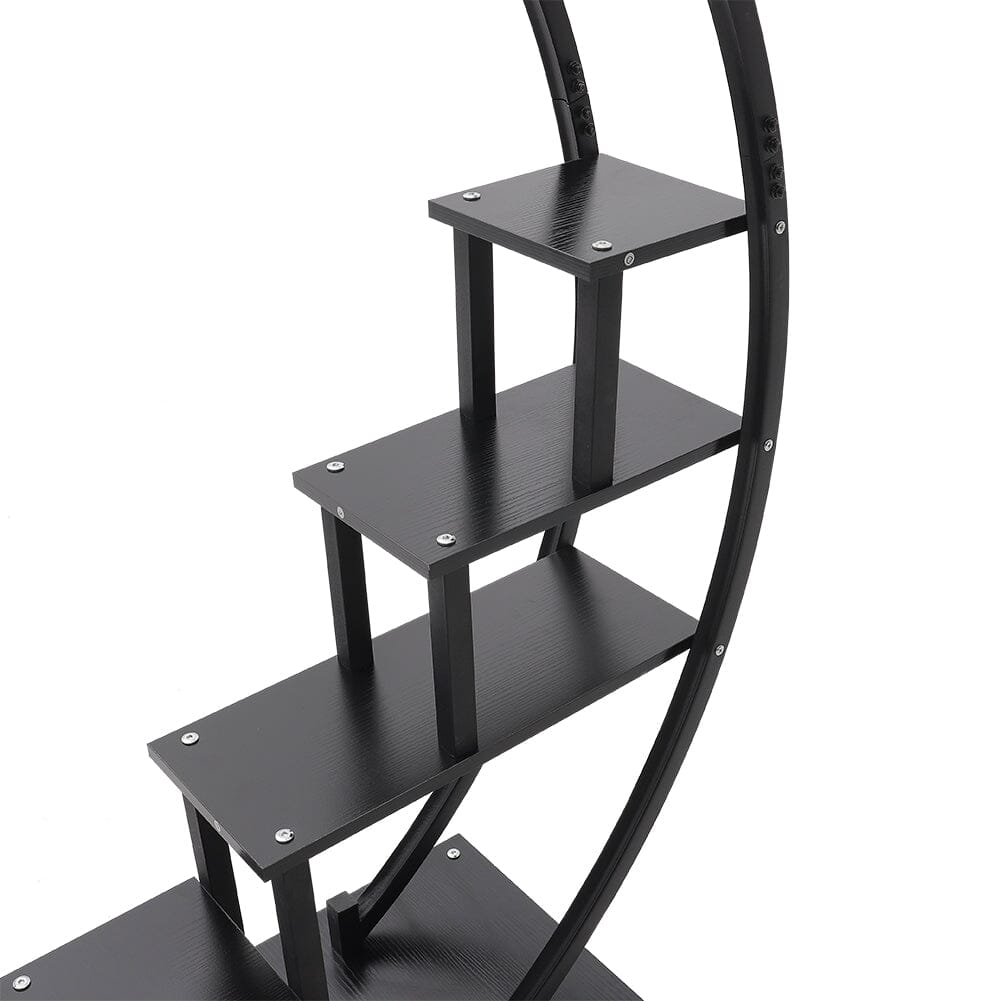 2pcs Half-Moon-Shaped Plant Stand Display Shelf with Wheels Plant Stands & Shelves Living and Home