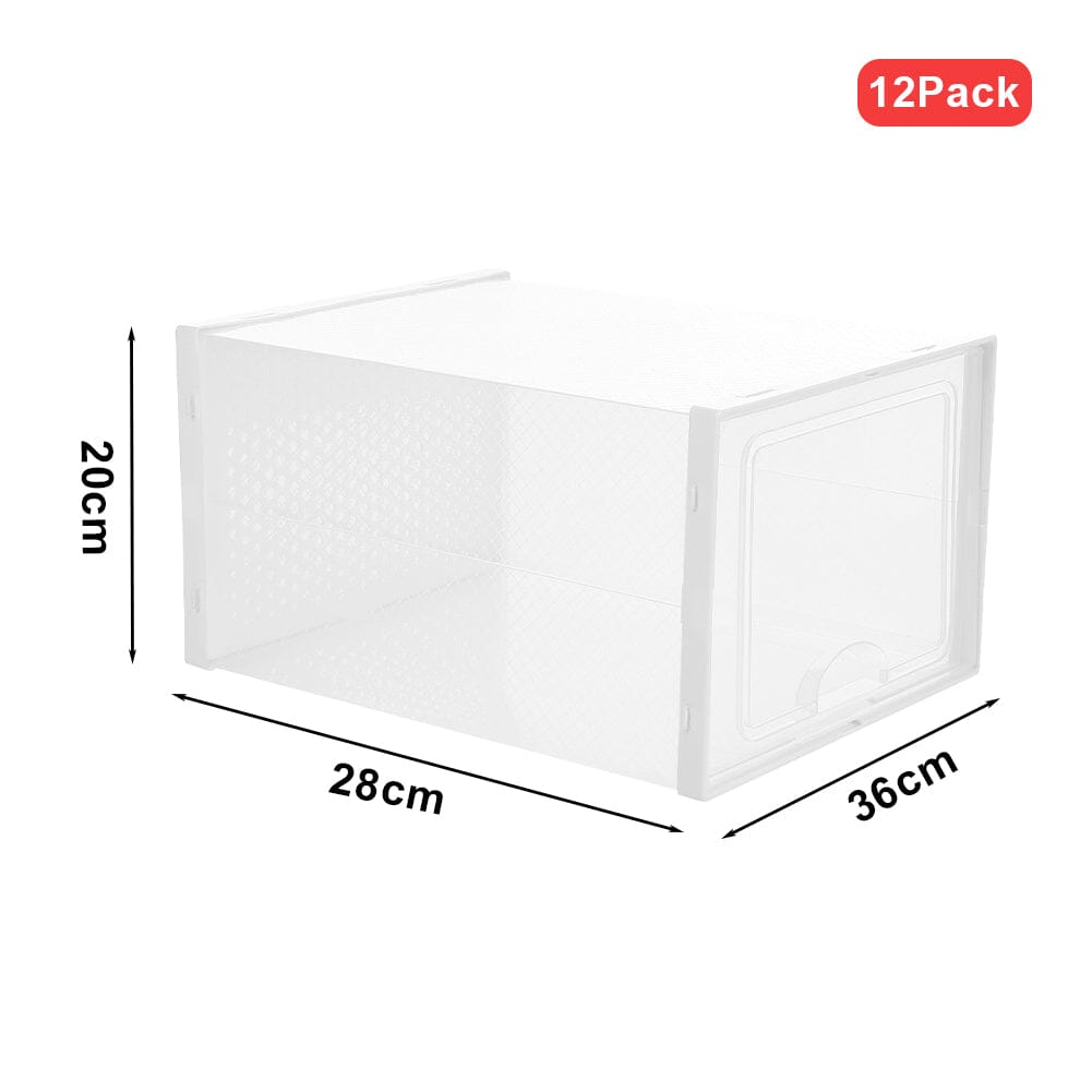 12 Pack Clear Plastic Shoe Storage Boxes Storage Boxes Living and Home