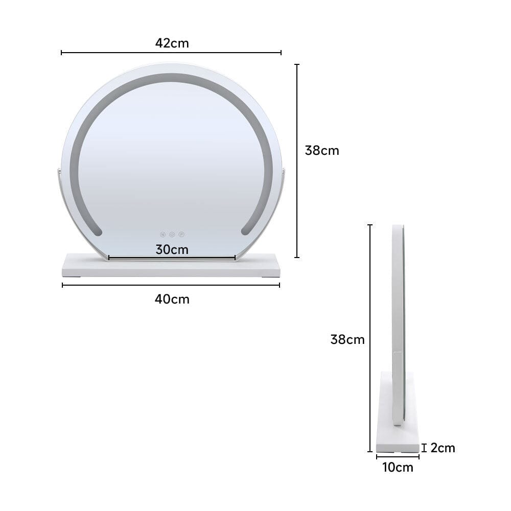 Round Hollywood Vanity LED Lighted Makeup Mirror Living and Home