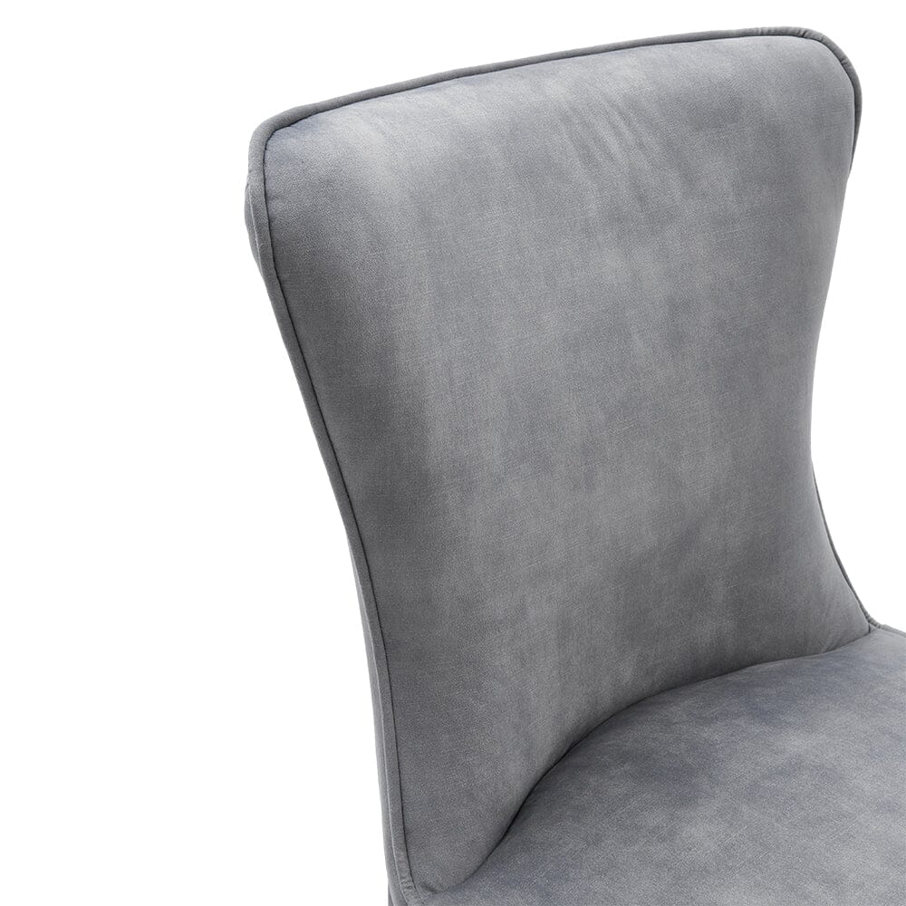 Set of 2 Beige High Back Dining Chairs with velvet Upholstered Dining Chairs Living and Home