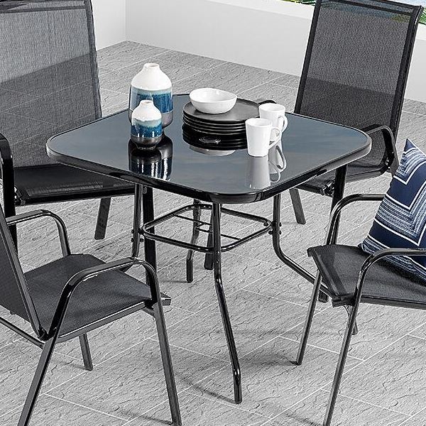 80/105cm Wide Square Garden Table Patio Outdoor Dining Table Coffee Bistro Table Garden Dining Table W 80 x L 80 x H 72 cm