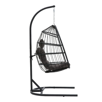 Outdoor Hanging Single Swing Chair Egg Chair with U-Shaped Stand