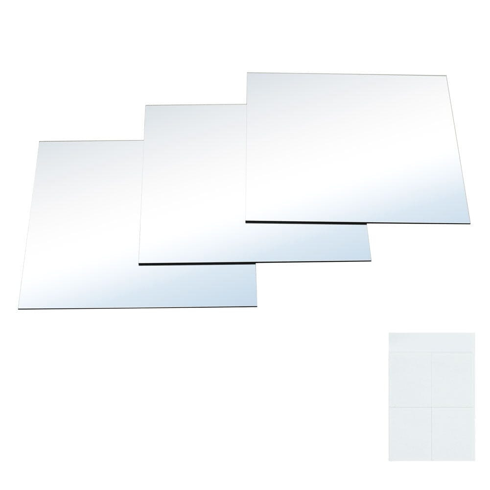3pcs Acrylic Adhesive Wall Mirror Tiles Living and Home