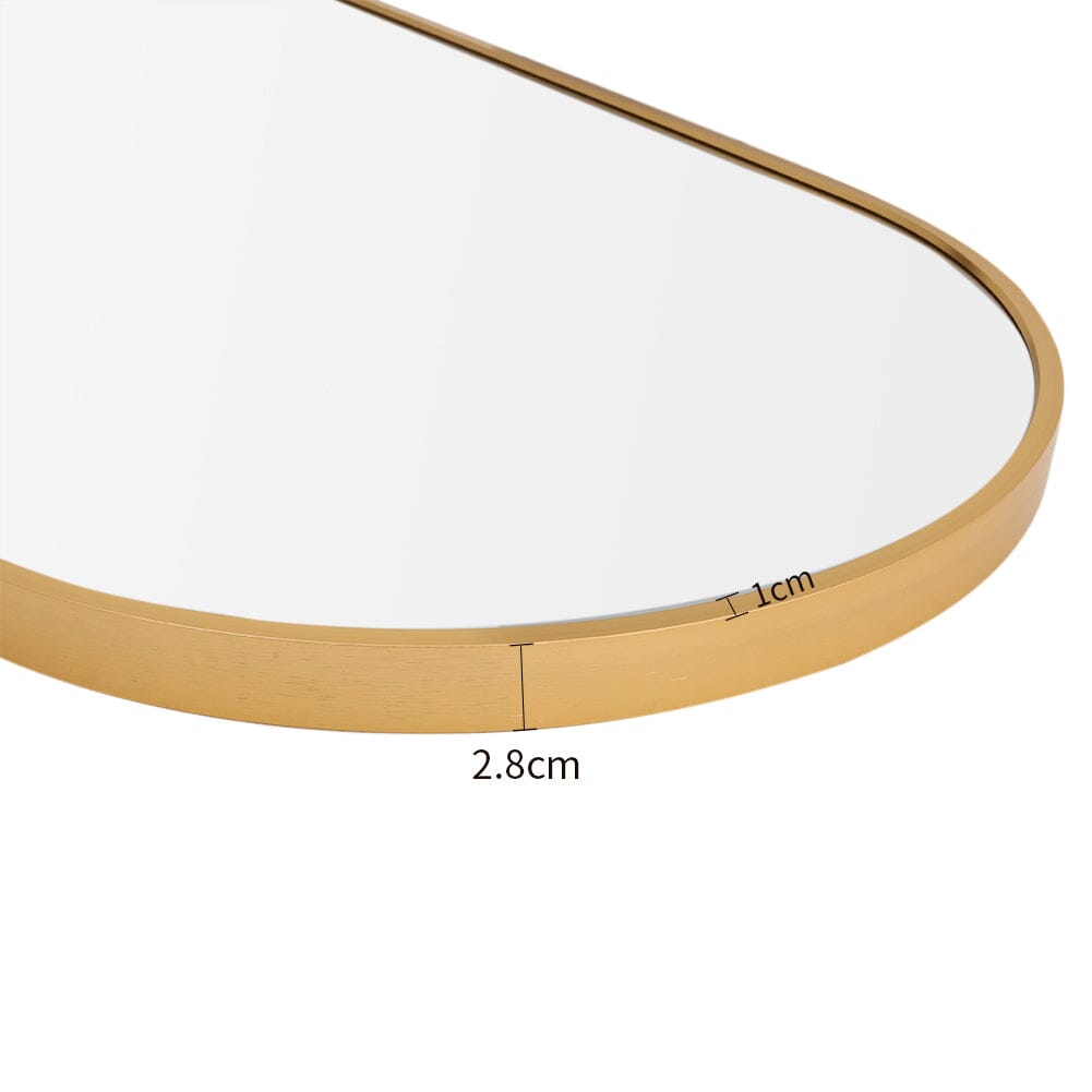 Sleek Contemporary Oval Metal Wall Mirror - Full-Length Design Wall Mirrors Living and Home